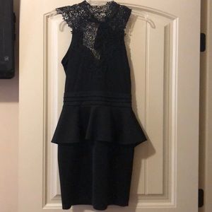 Black peplum dress